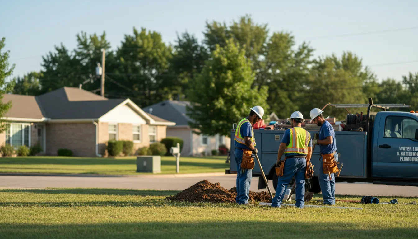 Residential water line and bathroom plumbing service in Freedom, PA